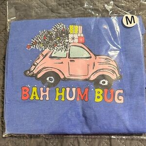 Blue 'Bah Hum Bug' Graphic Bella Canvas Tee
